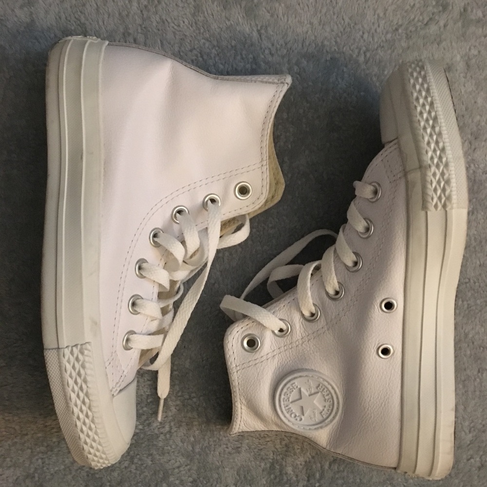 White Leather Converse